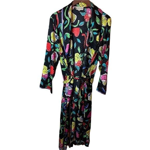 Adrienne Vittadini Long Robe Perfume Hearts Print Women’s Small - Picture 1 of 5